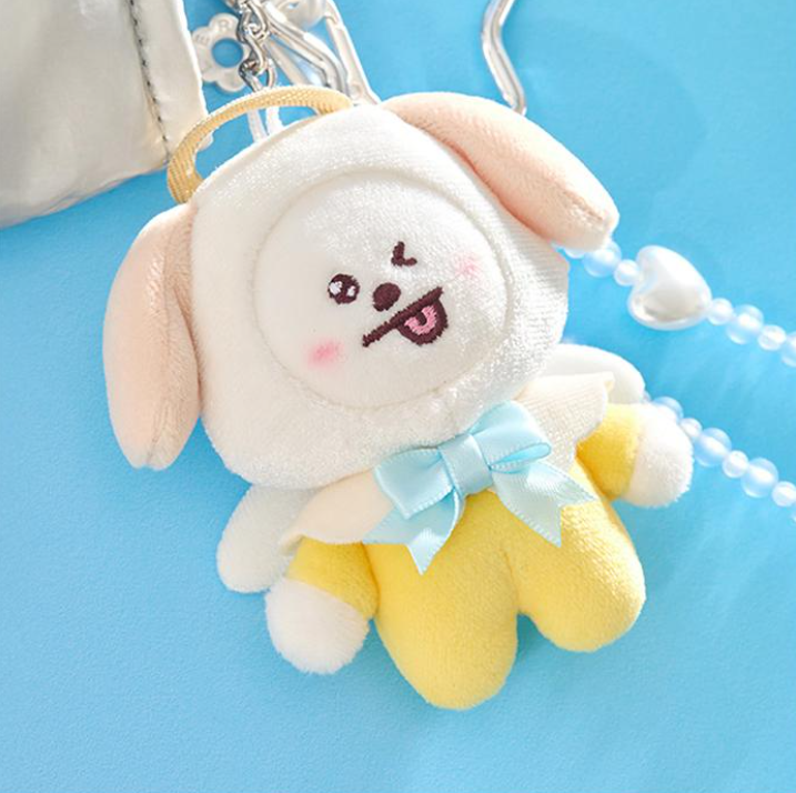 BT21 Angel & Villain Plush Keyring Official Collectible, Angel Keyring