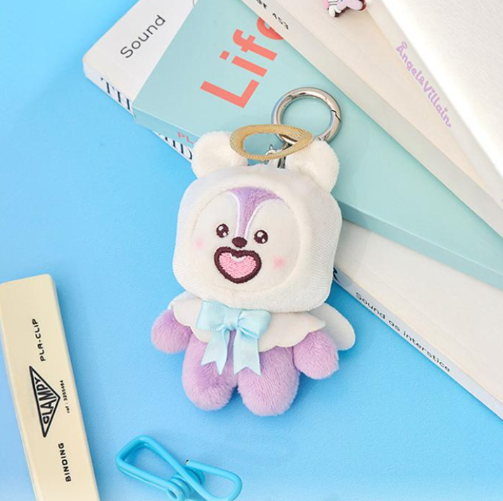 BT21 Angel & Villain Plush Keyring Official Collectible, Angel Keyring