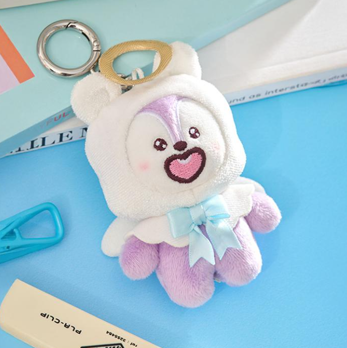 BT21 Angel & Villain Plush Keyring Official Collectible, Angel Keyring