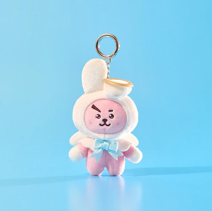 BT21 Angel & Villain Plush Keyring Official Collectible, Angel Keyring