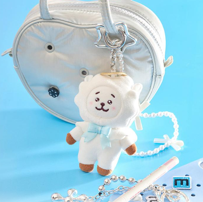 BT21 Angel & Villain Plush Keyring Official Collectible, Angel Keyring