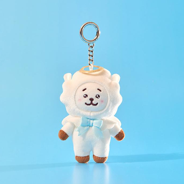 BT21 Angel & Villain Plush Keyring Official Collectible, Angel Keyring