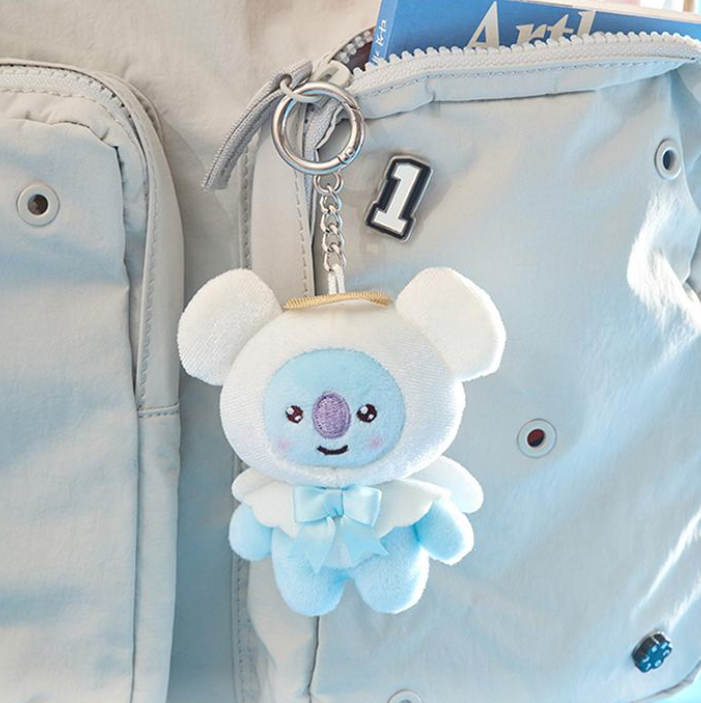 BT21 Angel & Villain Plush Keyring Official Collectible, Angel Keyring