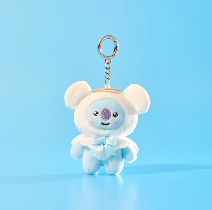 BT21 Angel & Villain Plush Keyring Official Collectible, Angel Keyring