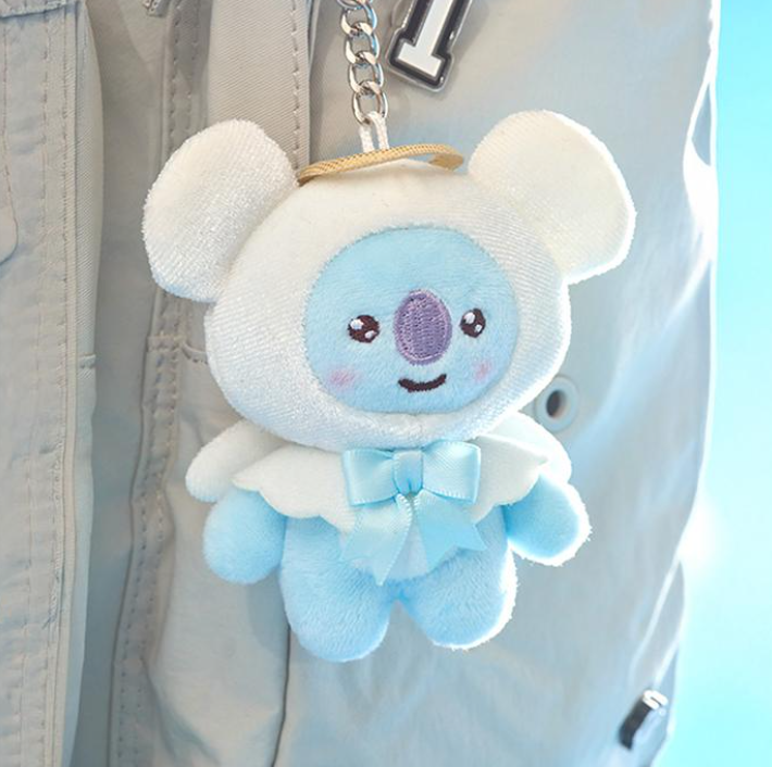 BT21 Angel & Villain Plush Keyring Official Collectible, Angel Keyring