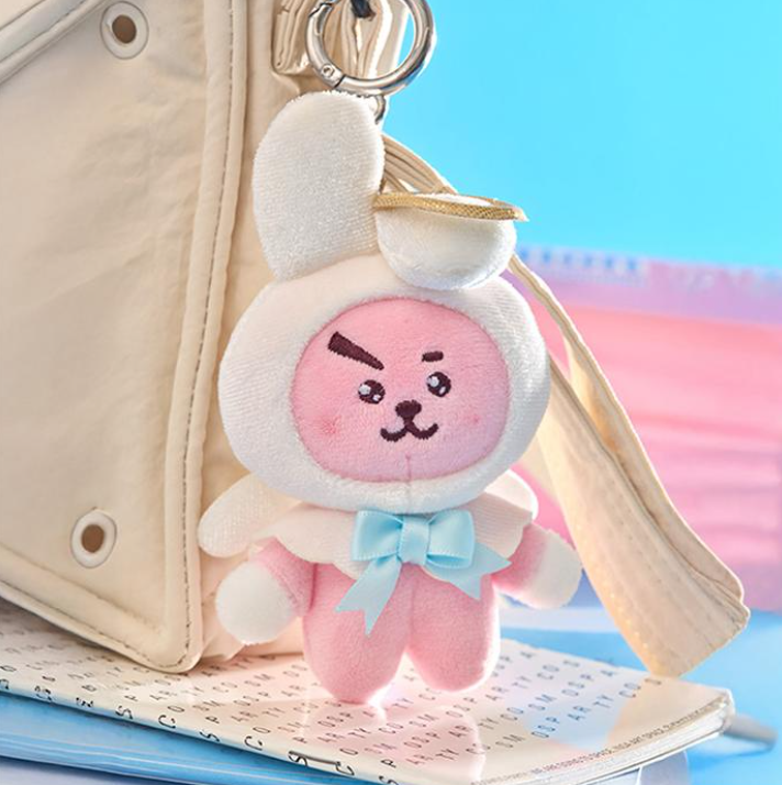 BT21 Angel & Villain Plush Keyring Official Collectible, Angel Keyring