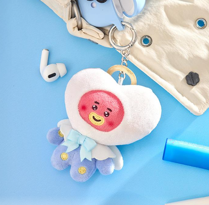 BT21 Angel & Villain Plush Keyring Official Collectible, Angel Keyring