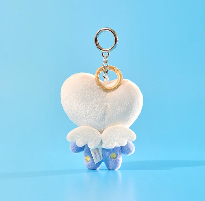 BT21 Angel & Villain Plush Keyring Official Collectible, Angel Keyring