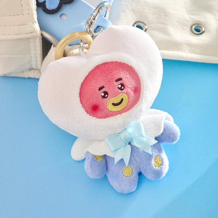 BT21 Angel & Villain Plush Keyring Official Collectible, Angel Keyring