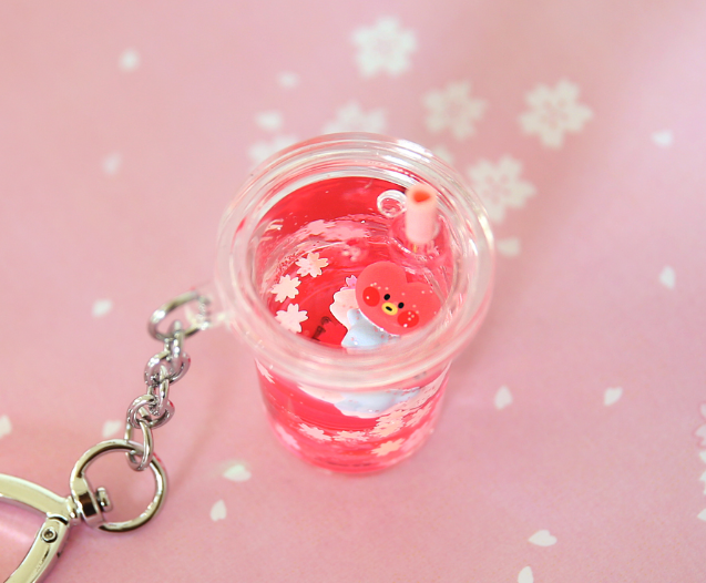 BT21 Cherry Blossom Glitter Water Keyring Official Minini