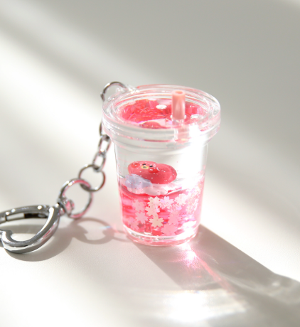 BT21 Cherry Blossom Glitter Water Keyring Official Minini
