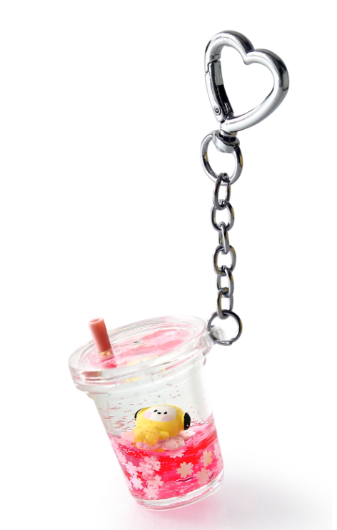 BT21 Cherry Blossom Glitter Water Keyring Official Minini