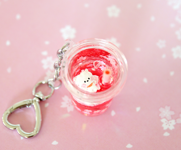 BT21 Cherry Blossom Glitter Water Keyring Official Minini