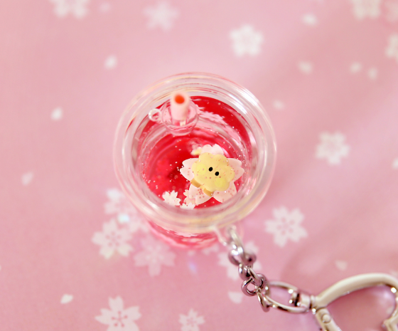 BT21 Cherry Blossom Glitter Water Keyring Official Minini