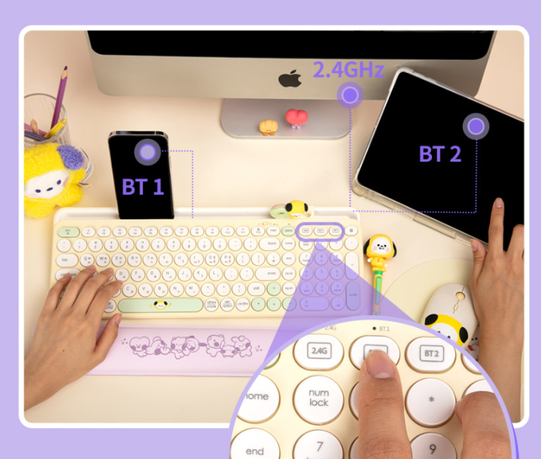 BT21 Cooky minini Multi-Pairing Wireless Keyboard