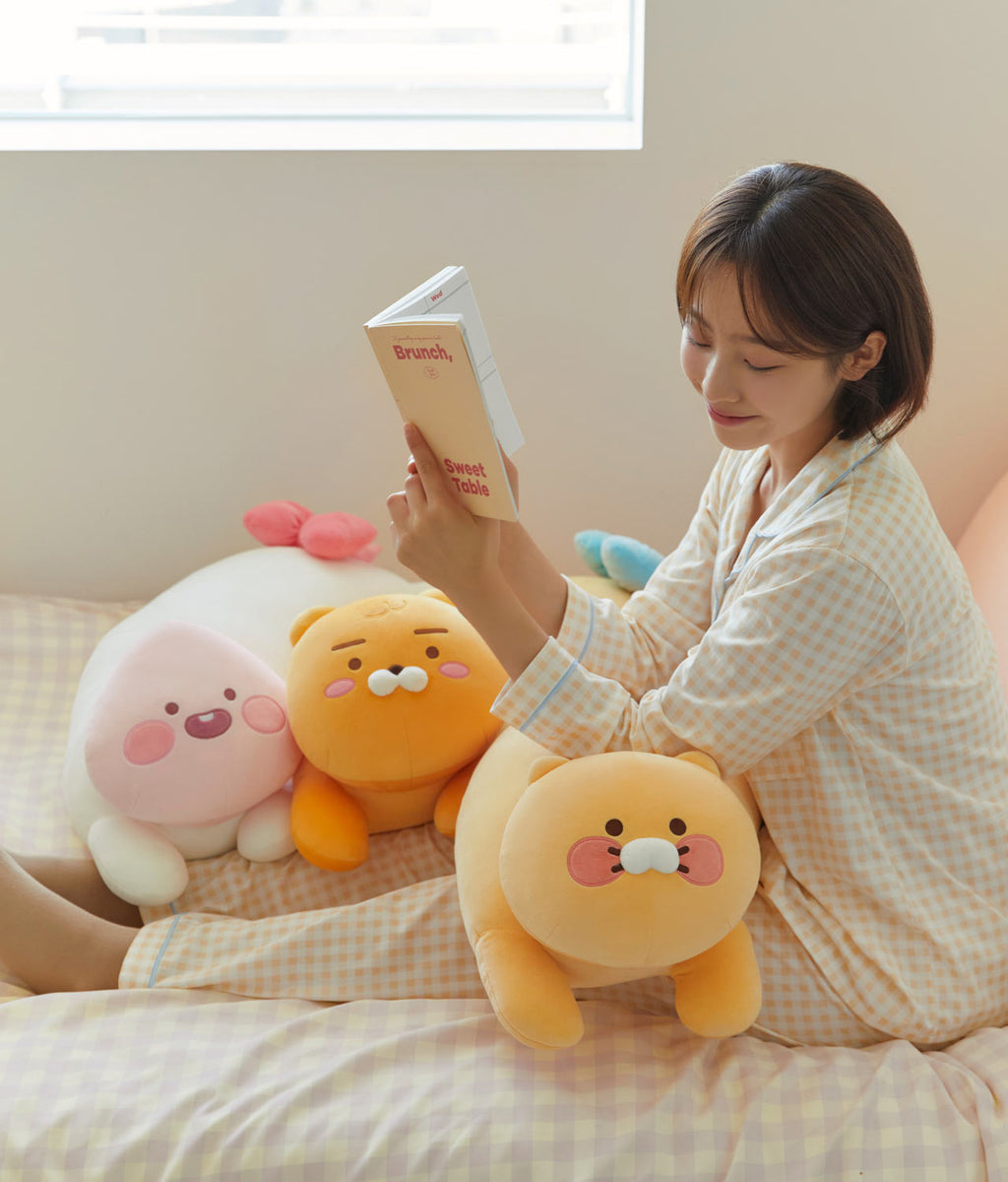 KAKAO FRIENDS Ribbon Curve Body Pillow Plush Ryan Apeach Choonsik