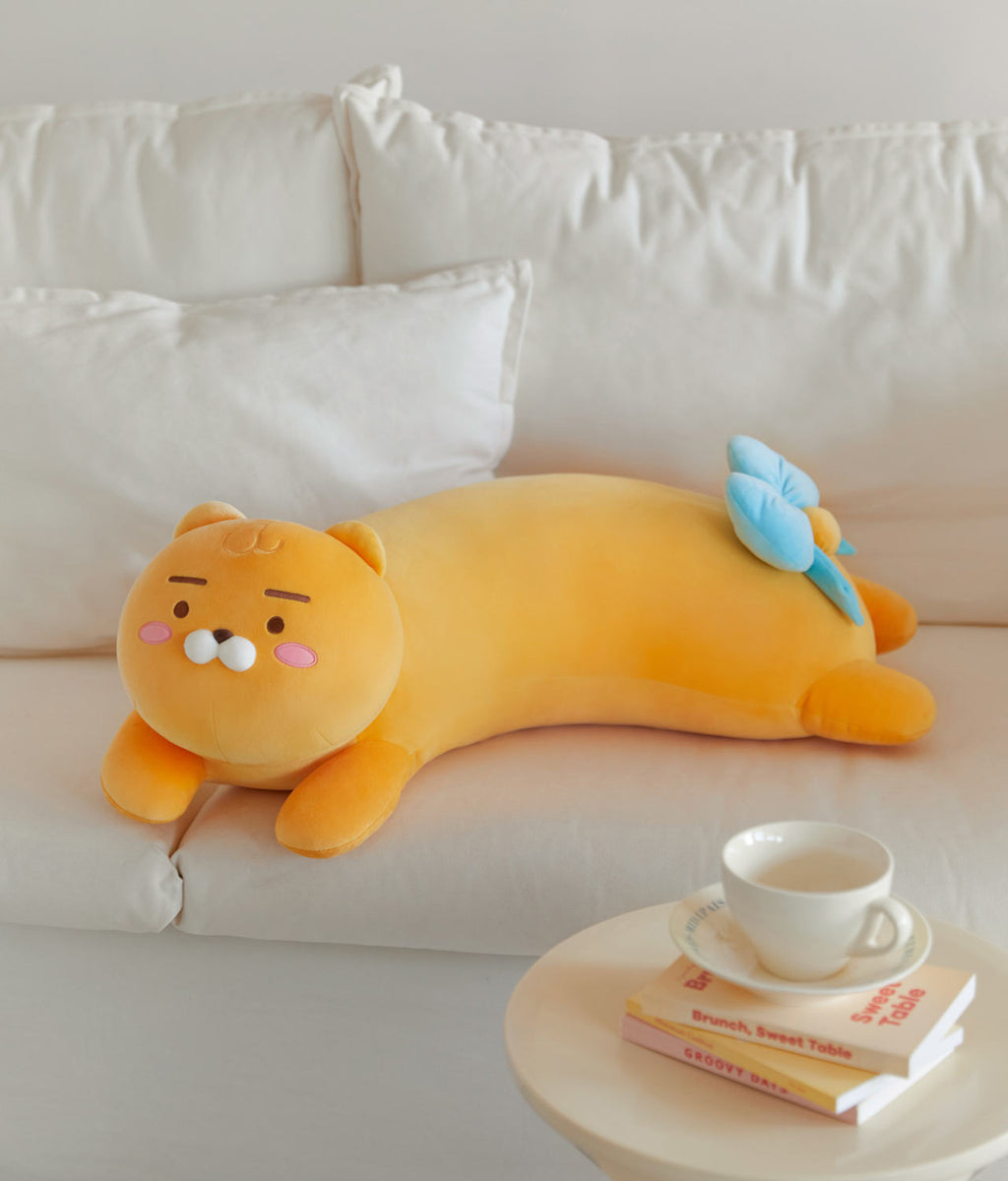 KAKAO FRIENDS Ribbon Curve Body Pillow Plush Ryan Apeach Choonsik