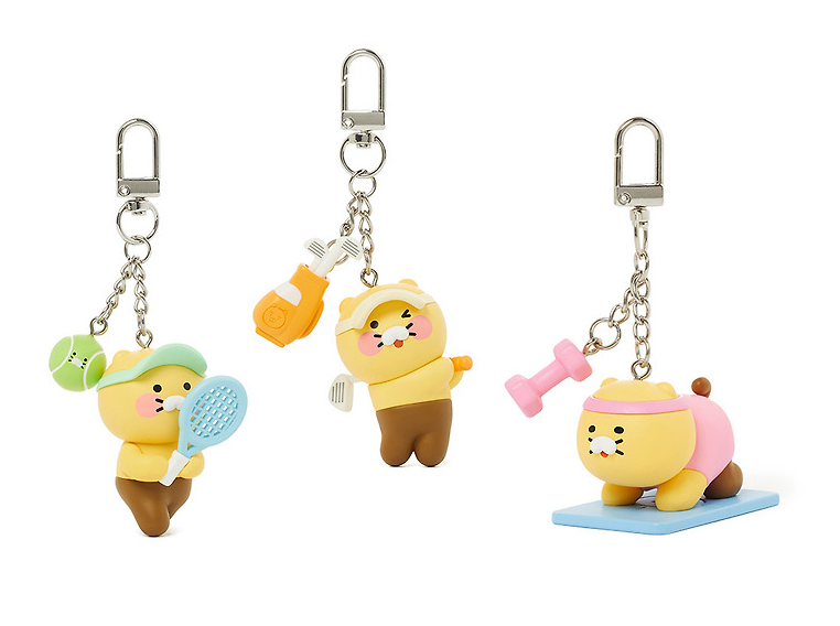 KAKAO FRIENDS Choonsik Sports Figure Keyring Soccer Golf Yoga Tennis