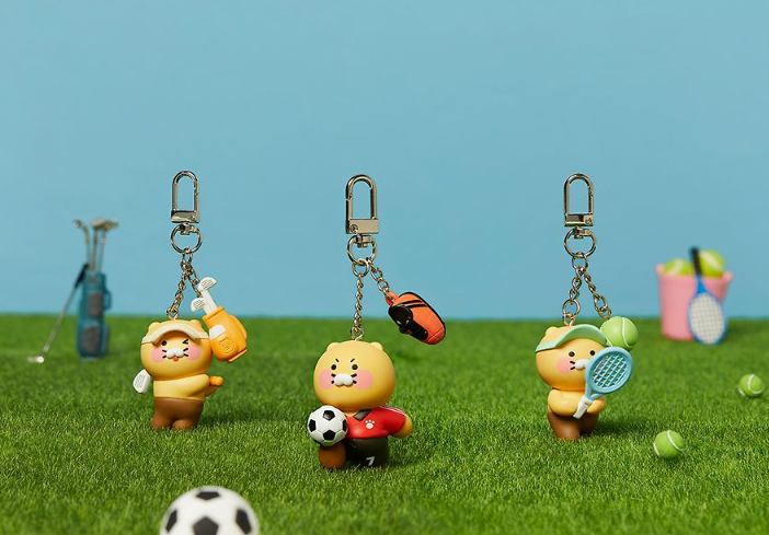 KAKAO FRIENDS Choonsik Sports Figure Keyring Soccer Golf Yoga Tennis