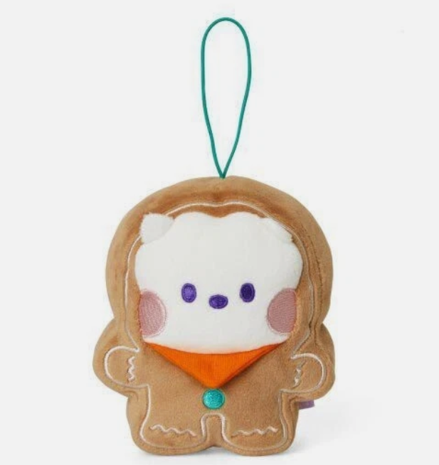 BT21 RJ Official Merchandise Baby RJ Plush Gift Set – Christmas Ornament + Keychain + JIN Photocard Included