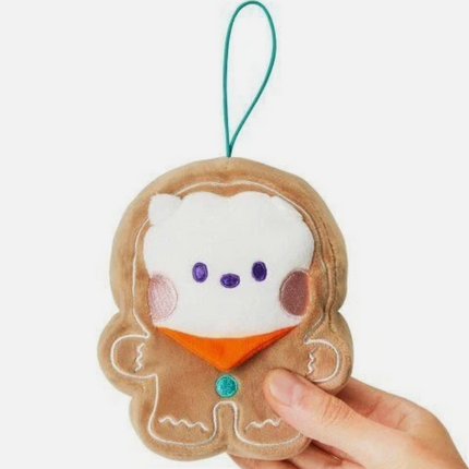BT21 RJ Official Merchandise Baby RJ Plush Gift Set – Christmas Ornament + Keychain + JIN Photocard Included