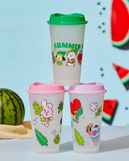 BT21 Summer Rain Reusable Cup Set (3 Cups, 473ml)