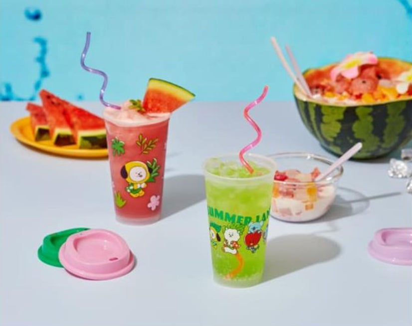 BT21 Summer Rain Reusable Cup Set (3 Cups, 473ml)