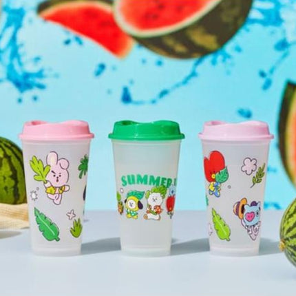BT21 Summer Rain Reusable Cup Set (3 Cups, 473ml)