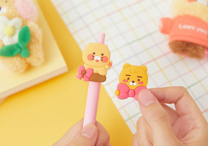 KAKAO FRIENDS Ryan & Choonsik Ribbon Charm Gel Pen Gift