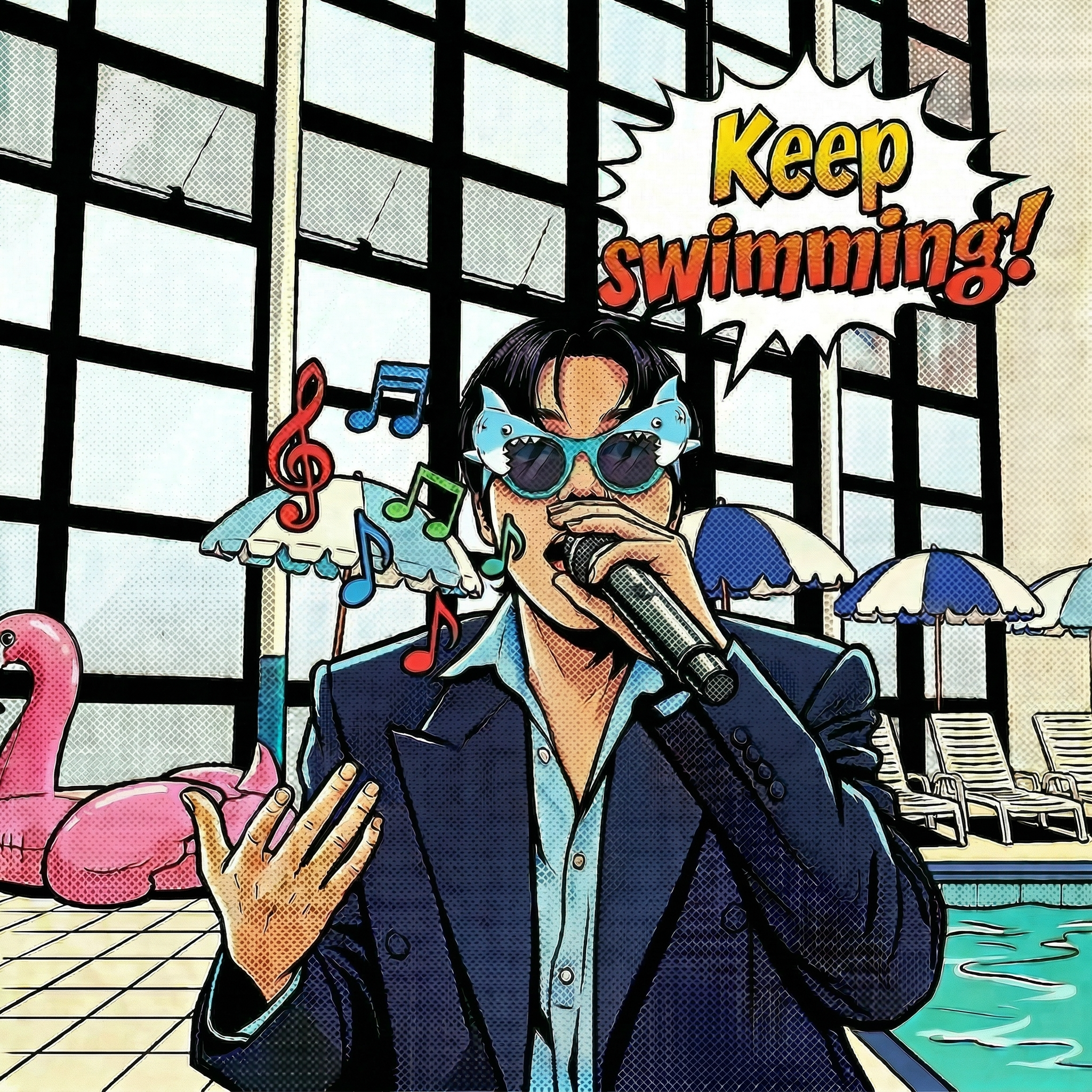 MV Swim (Swimming Pool ver) 2 Shark Toy Sunglasses + 1 random photocard included