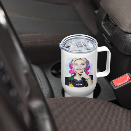 Stray Kids Felix Inspired Travel Mug with a Handle – SKZ Mexico Tour Vibe | 25oz & 40oz