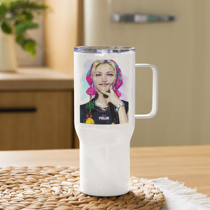 Stray Kids Felix Inspired Travel Mug with a Handle – SKZ Mexico Tour Vibe | 25oz & 40oz